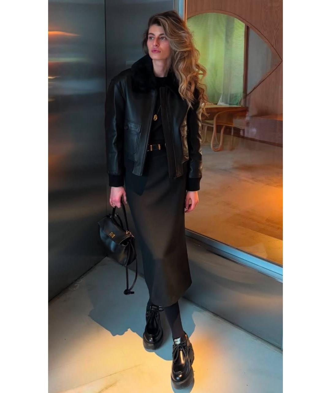 MIU MIU Черные кожаные брогги и оксфорды, фото 3