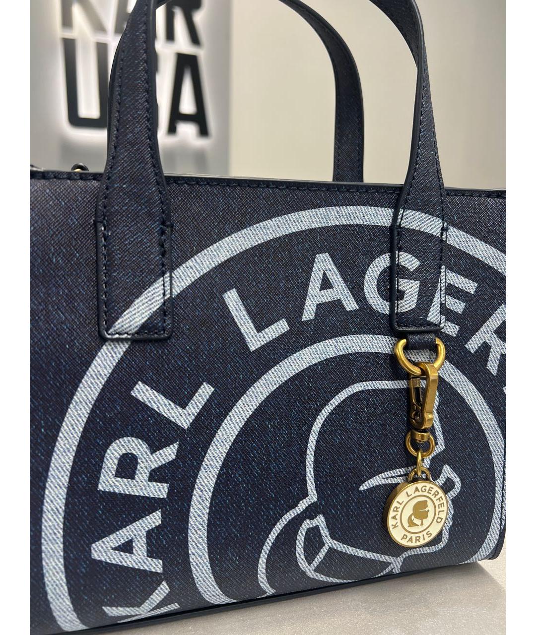 KARL LAGERFELD Темно-синяя сумка тоут, фото 2