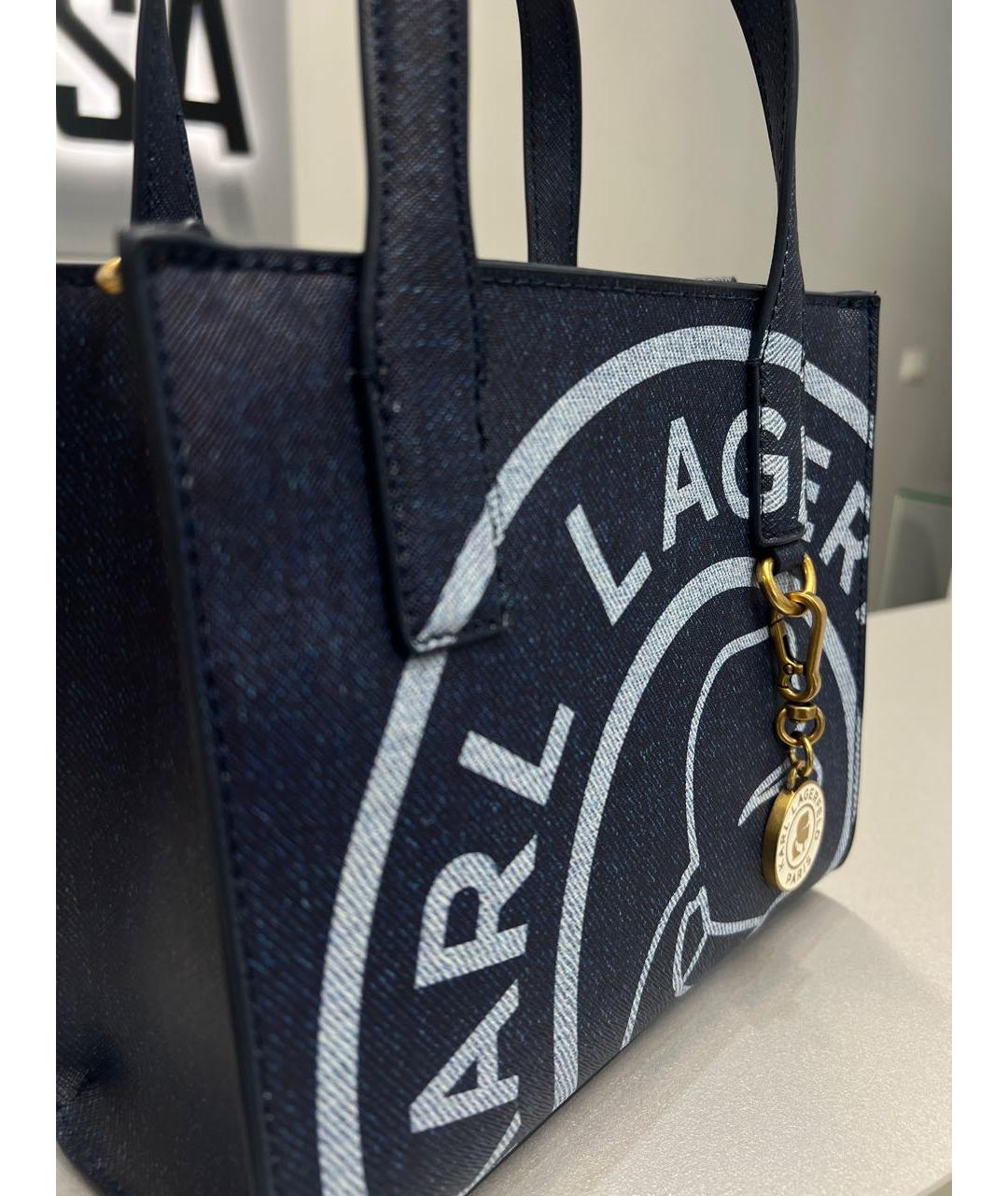 KARL LAGERFELD Темно-синяя сумка тоут, фото 3