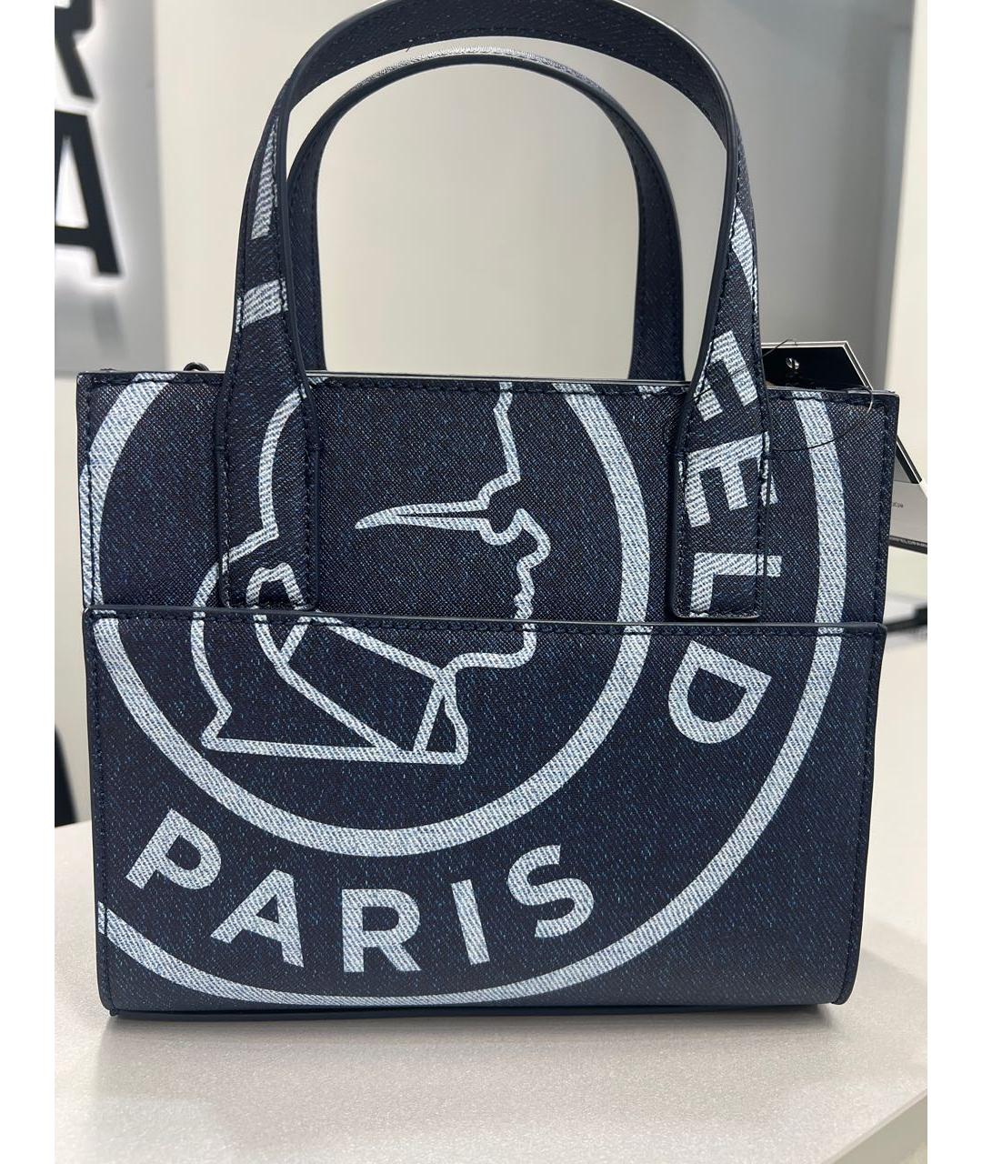 KARL LAGERFELD Темно-синяя сумка тоут, фото 4