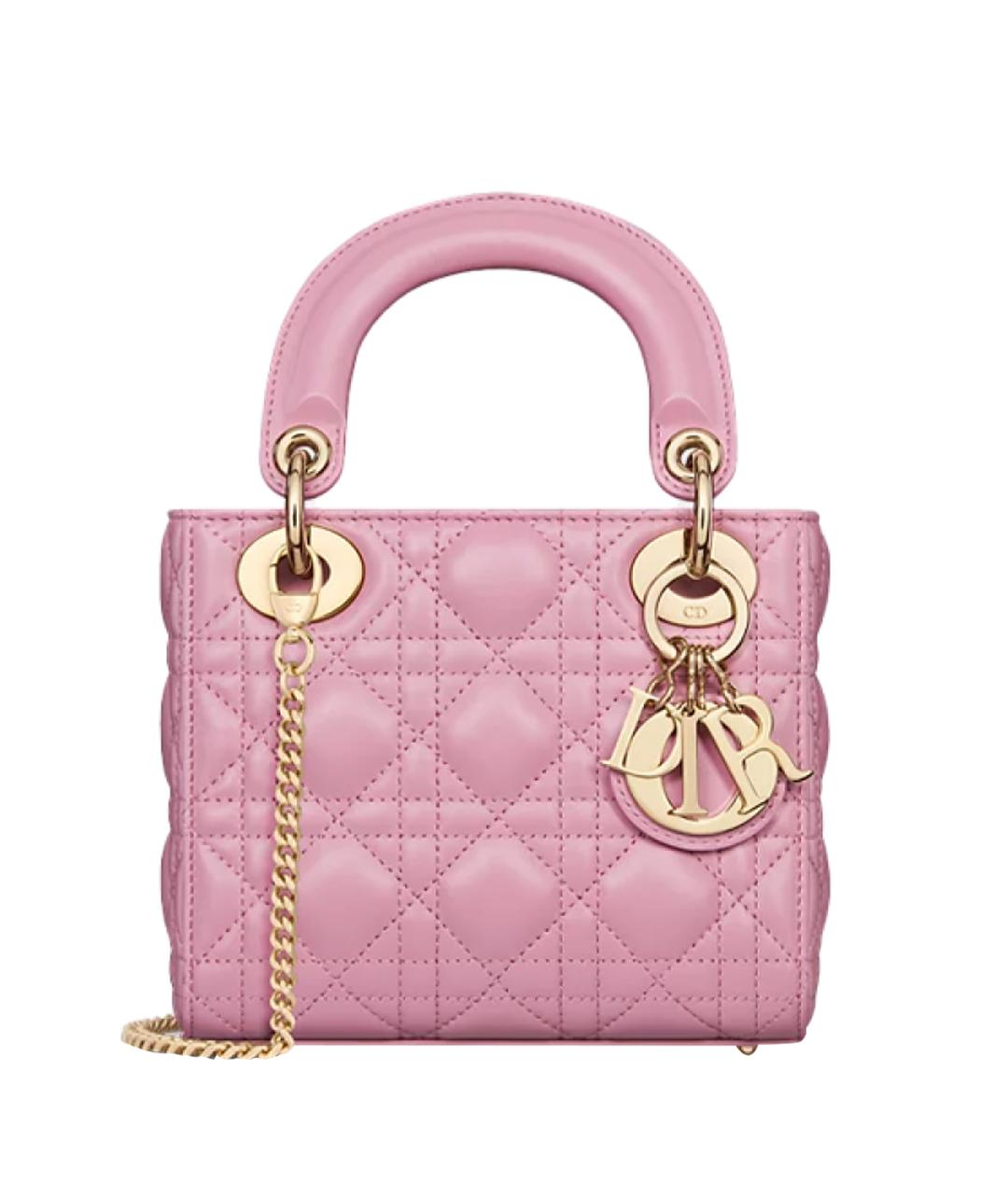 CHRISTIAN DIOR Розовая кожаная сумка с короткими ручками, фото 1