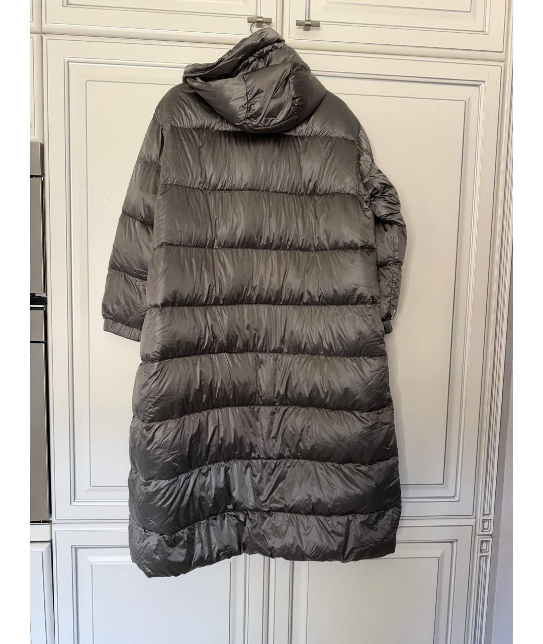 MAX MARA Серебрянный полиамидовый пуховик, фото 2