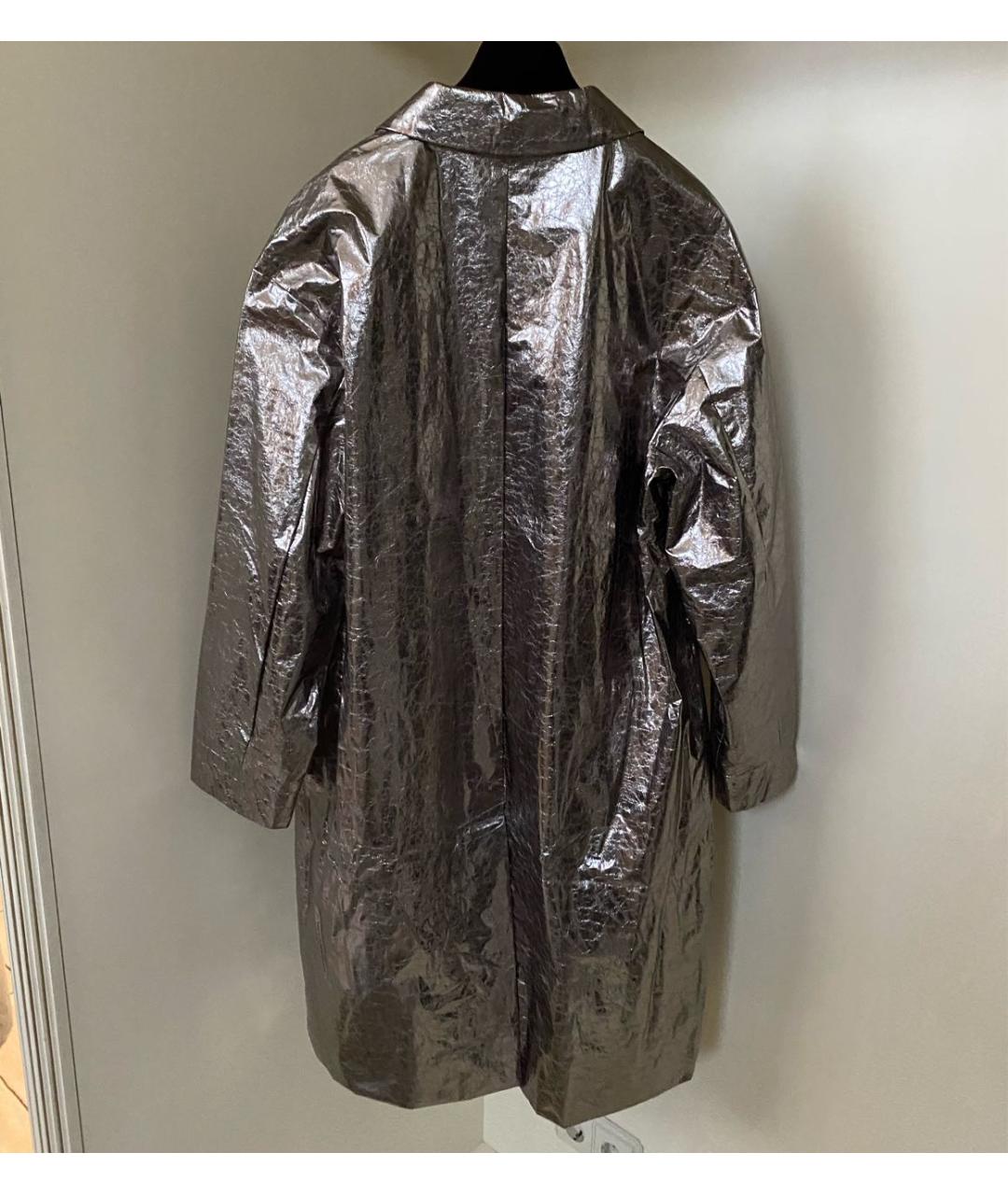 FABIANA FILIPPI Антрацитовый полиэстеровый тренч/плащ, фото 4