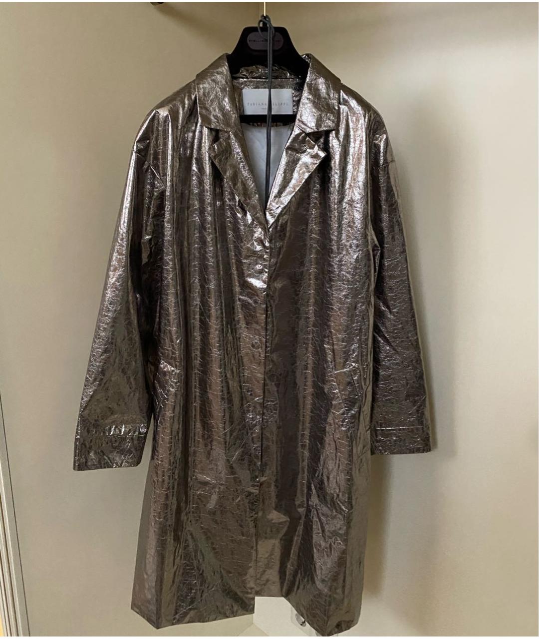 FABIANA FILIPPI Антрацитовый полиэстеровый тренч/плащ, фото 2