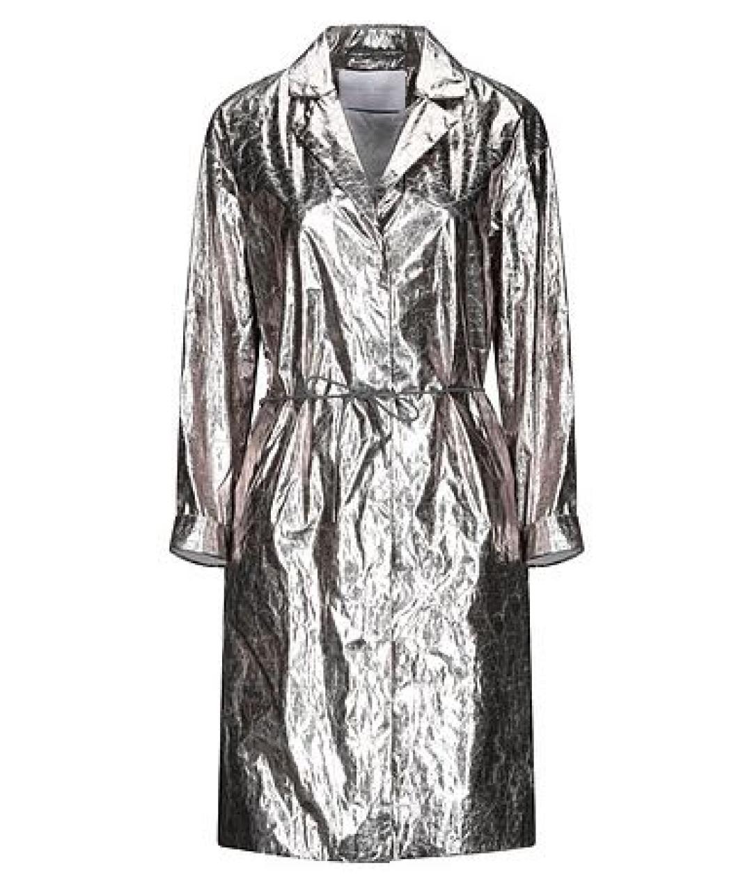 FABIANA FILIPPI Антрацитовый полиэстеровый тренч/плащ, фото 9