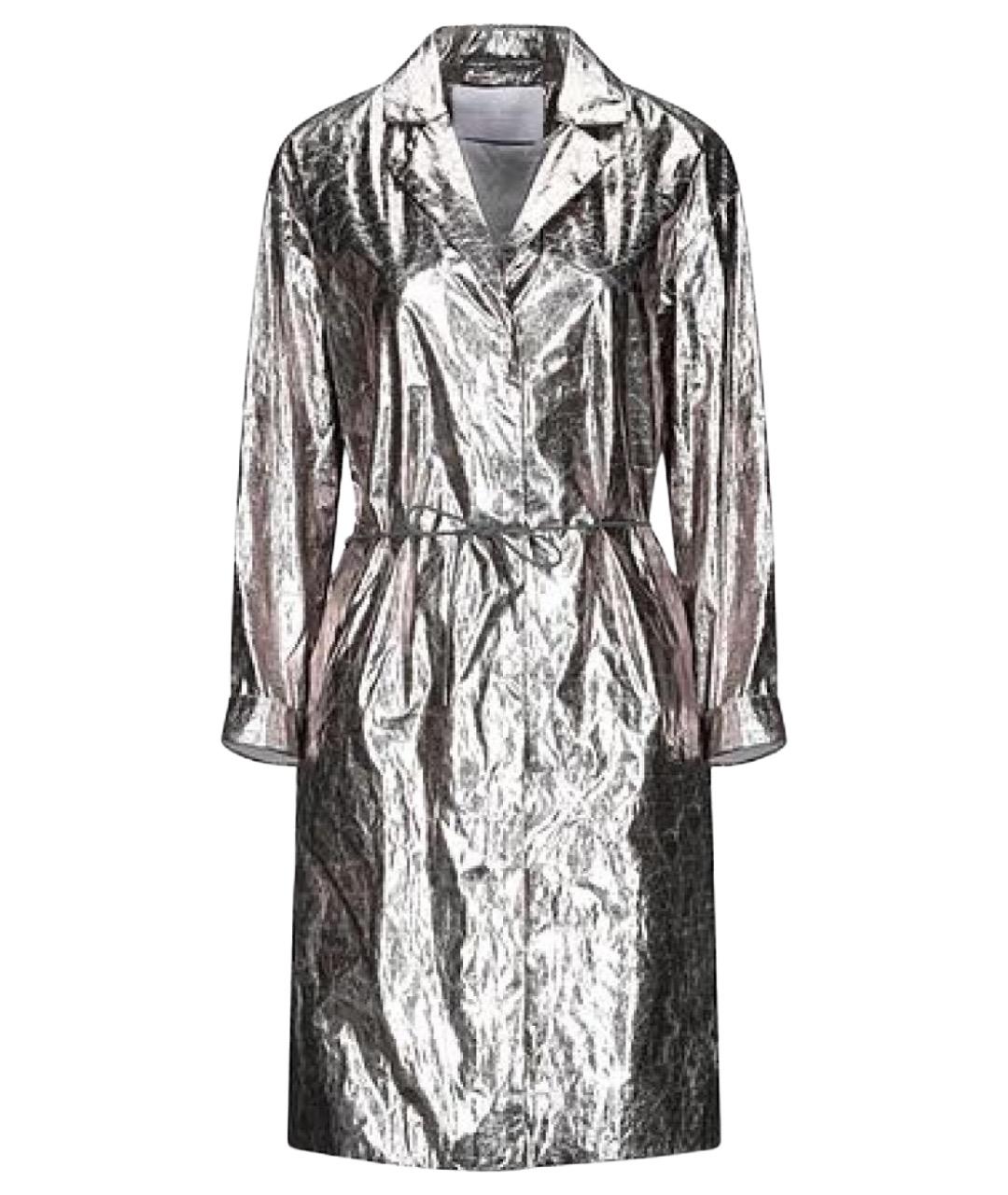 FABIANA FILIPPI Антрацитовый полиэстеровый тренч/плащ, фото 1