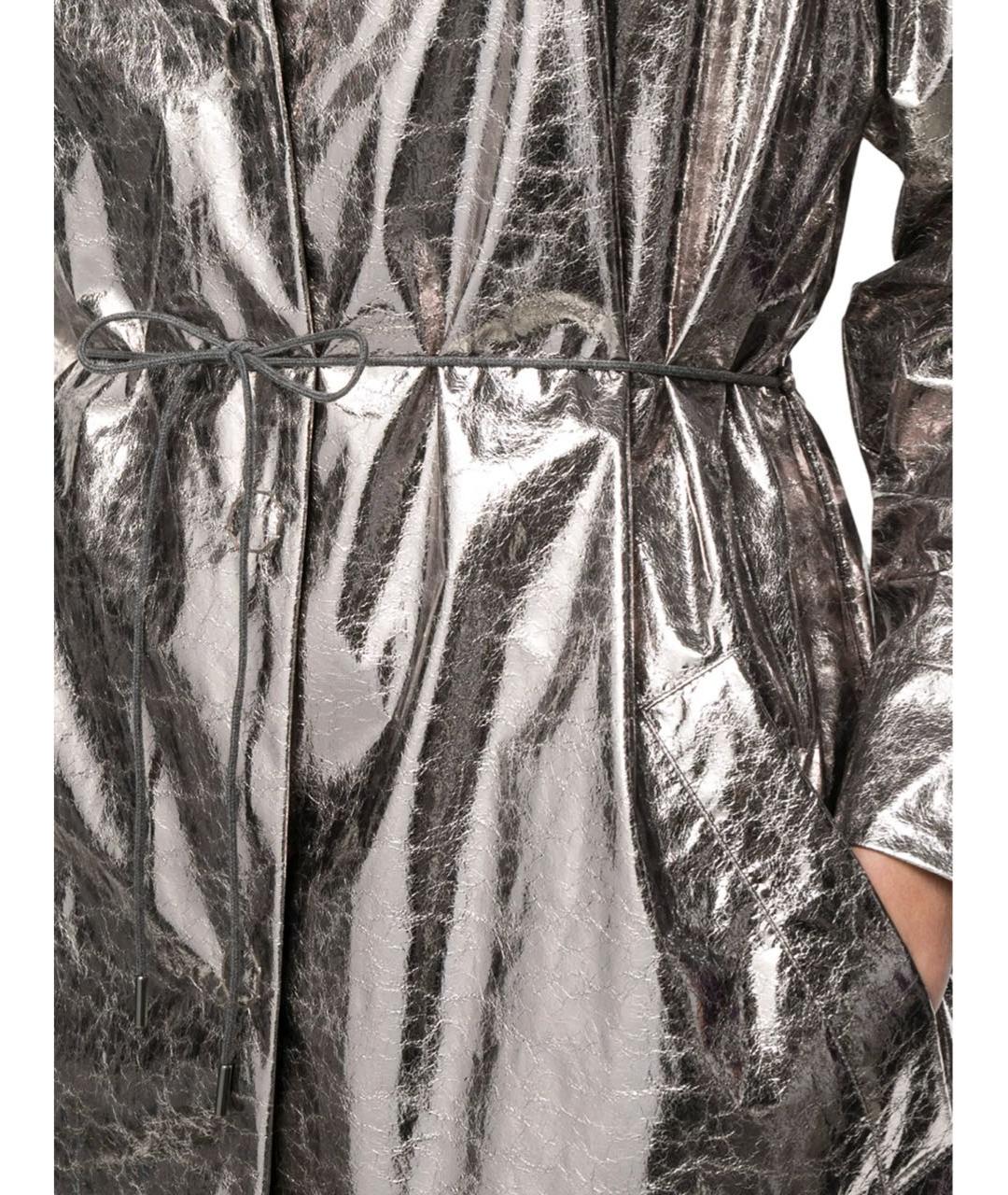 FABIANA FILIPPI Антрацитовый полиэстеровый тренч/плащ, фото 7