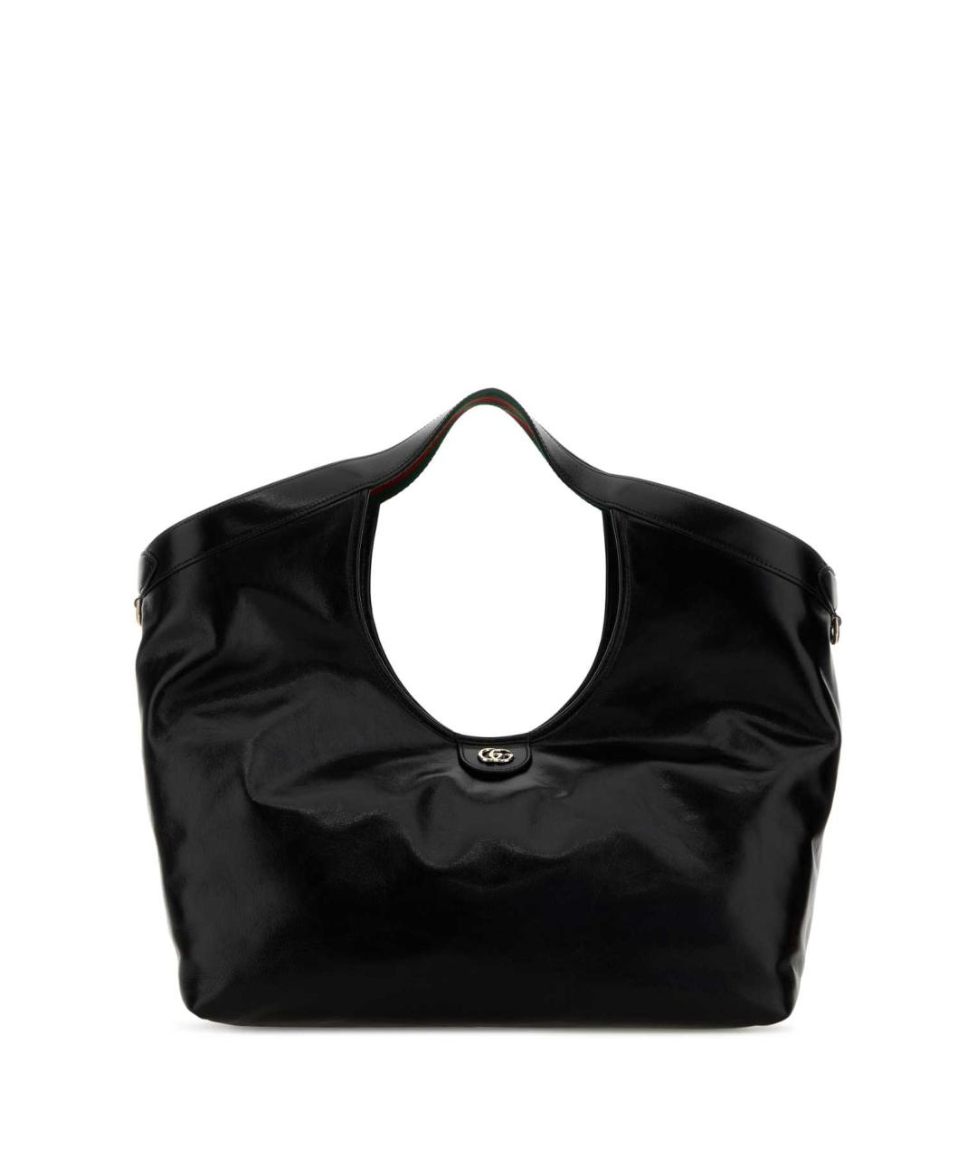 GUCCI Черная сумка тоут из лакированной кожи, фото 1