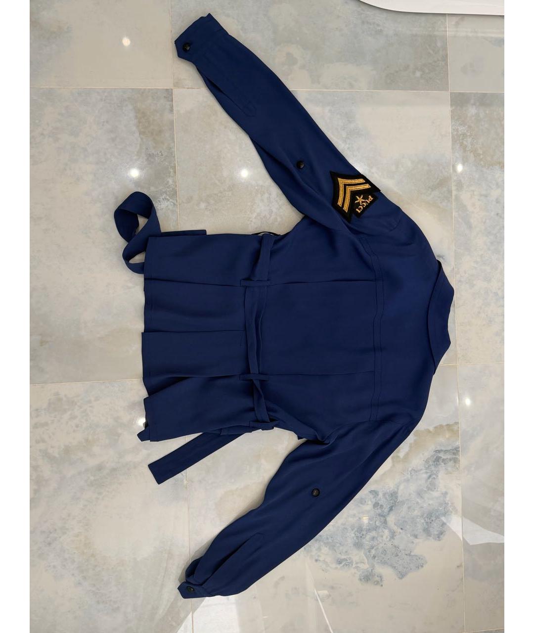 EMILIO PUCCI Темно-синий шелковый жакет/пиджак, фото 2