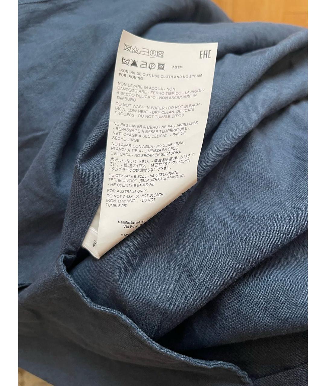 JIL SANDER Темно-синее льняное повседневное платье, фото 6