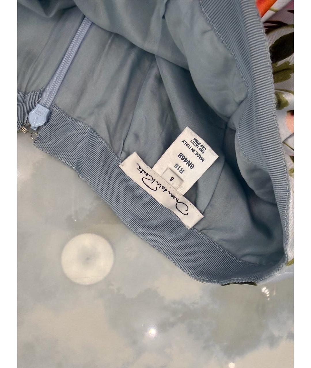 OSCAR DE LA RENTA Голубая шелковая юбка мини, фото 2