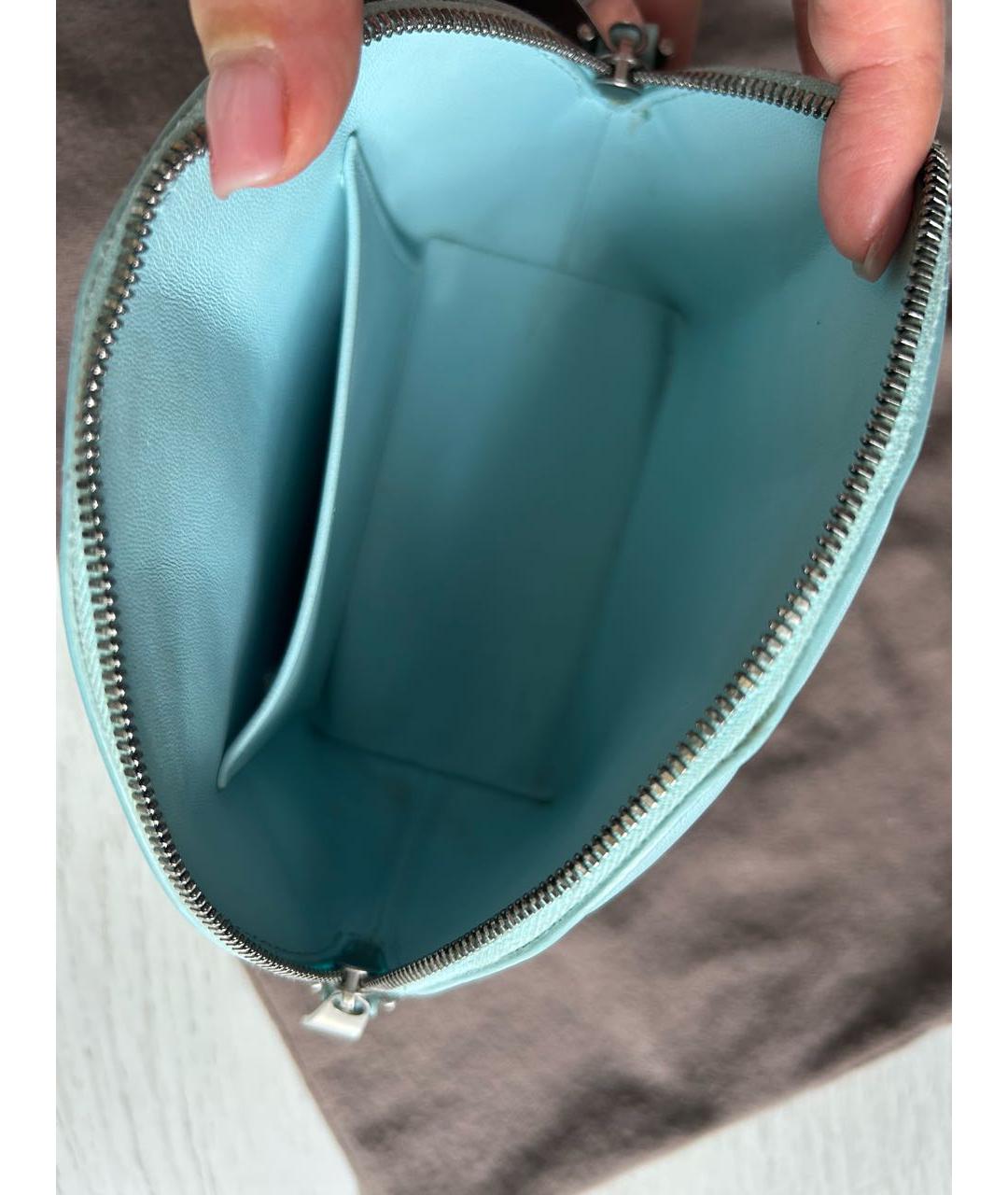 BOTTEGA VENETA Голубая кожаная сумка через плечо, фото 5