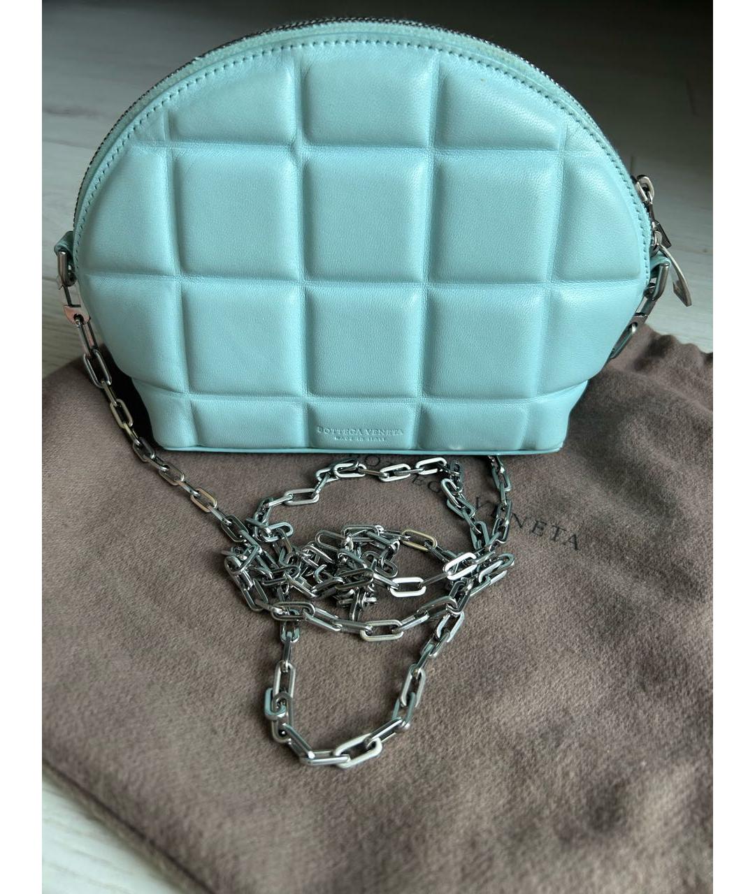 BOTTEGA VENETA Голубая кожаная сумка через плечо, фото 9