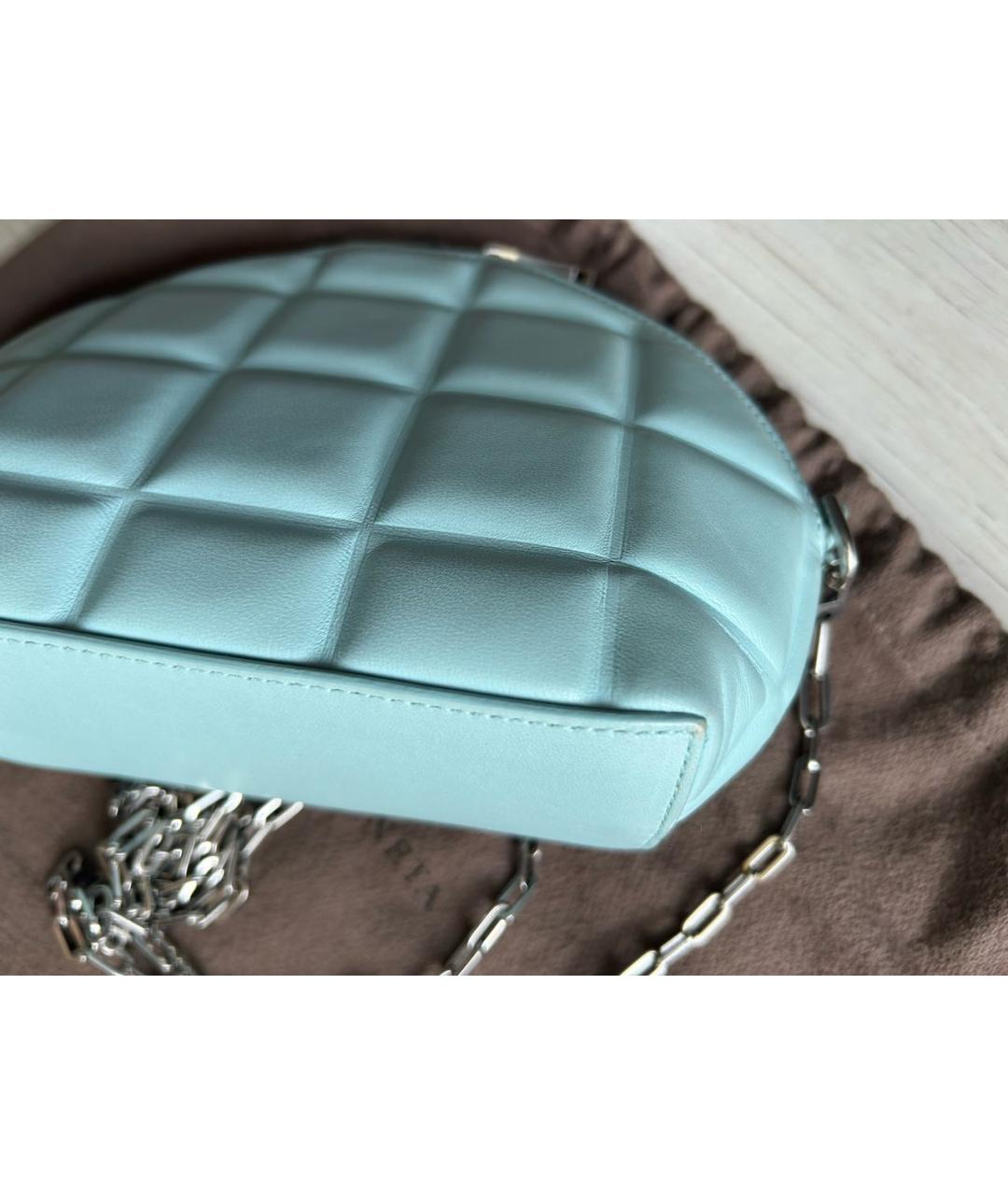 BOTTEGA VENETA Голубая кожаная сумка через плечо, фото 7