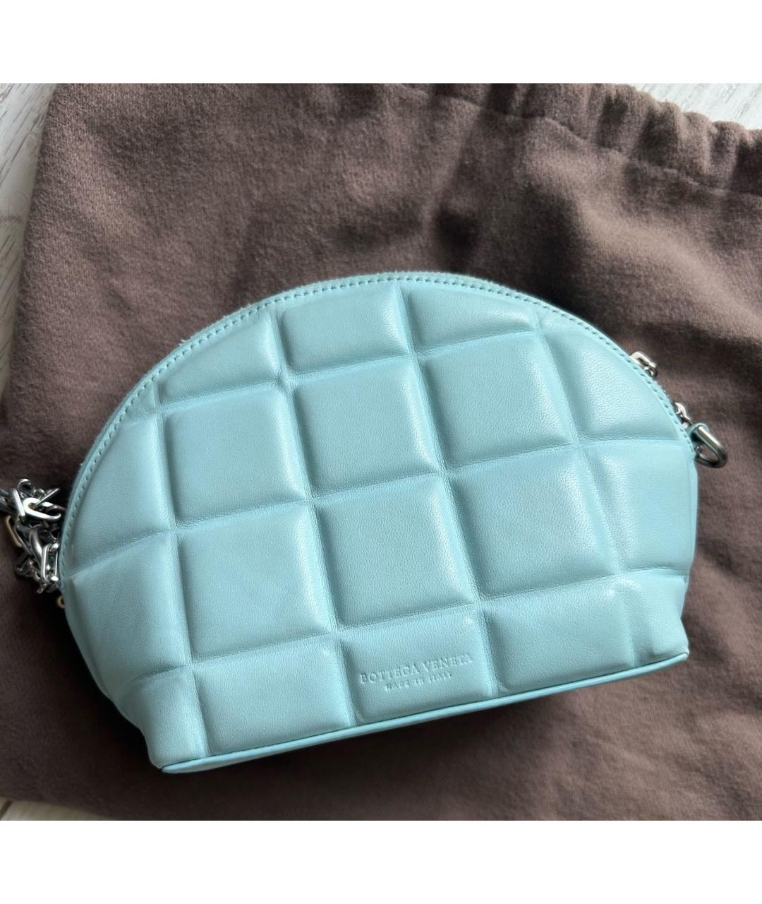 BOTTEGA VENETA Голубая кожаная сумка через плечо, фото 2