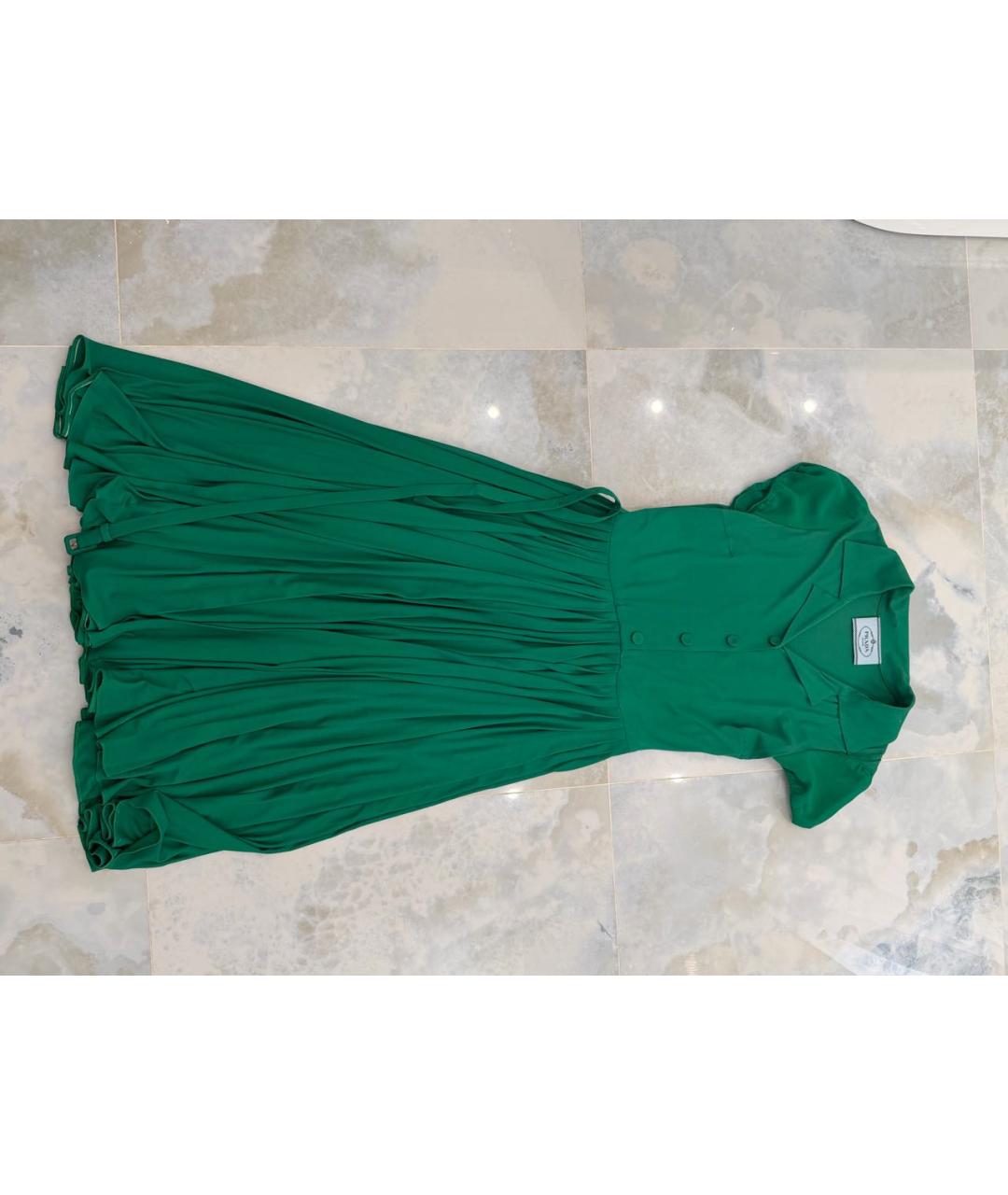 PRADA Зеленые шелковое повседневное платье, фото 5