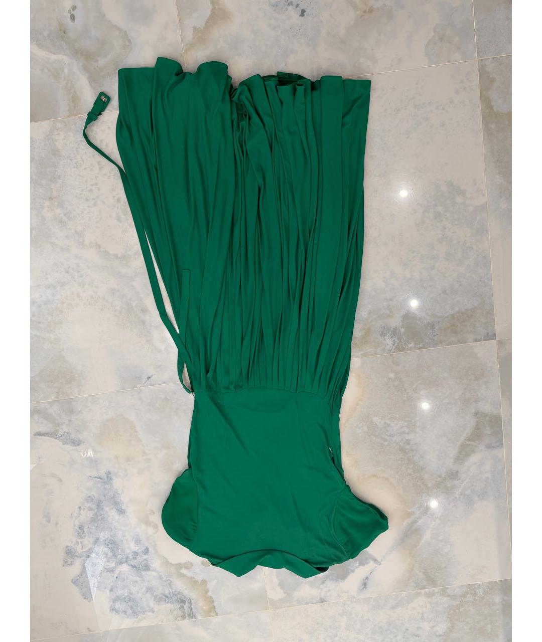 PRADA Зеленые шелковое повседневное платье, фото 3