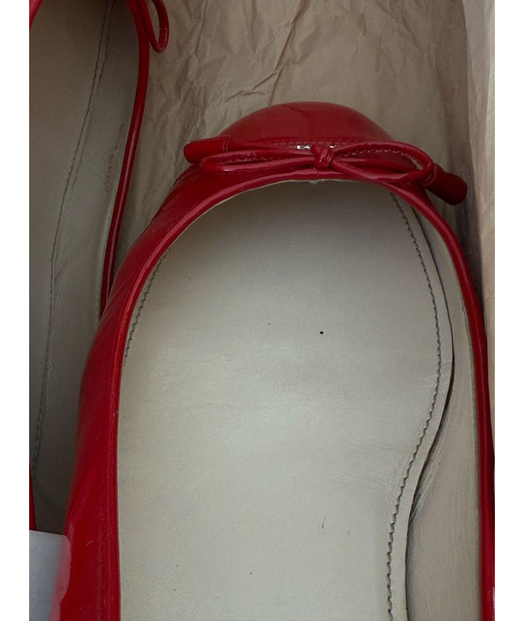 PRADA Красные балетки из лакированной кожи, фото 7