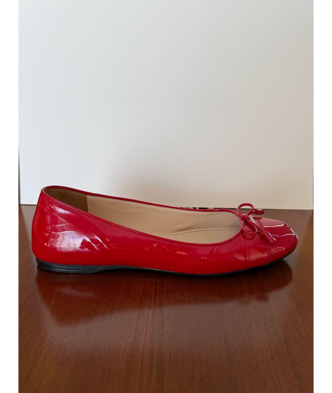 PRADA Красные балетки из лакированной кожи, фото 9