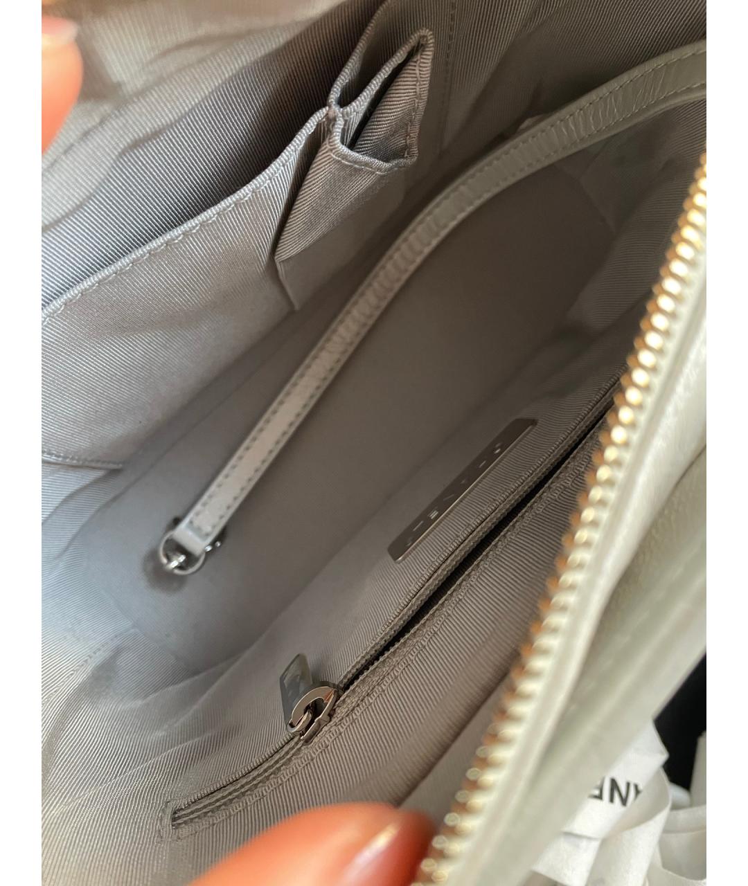 CHANEL Серая кожаная сумка через плечо, фото 6