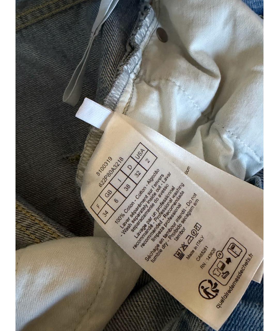 CHRISTIAN DIOR Голубые хлопковые прямые джинсы, фото 6