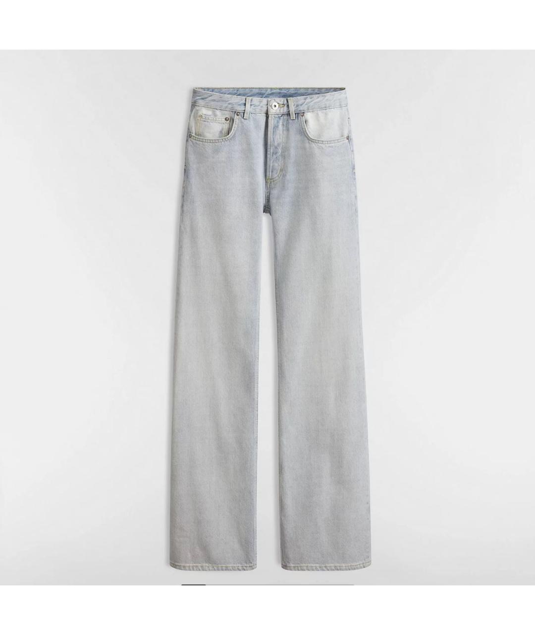 CHRISTIAN DIOR Голубые хлопковые прямые джинсы, фото 9