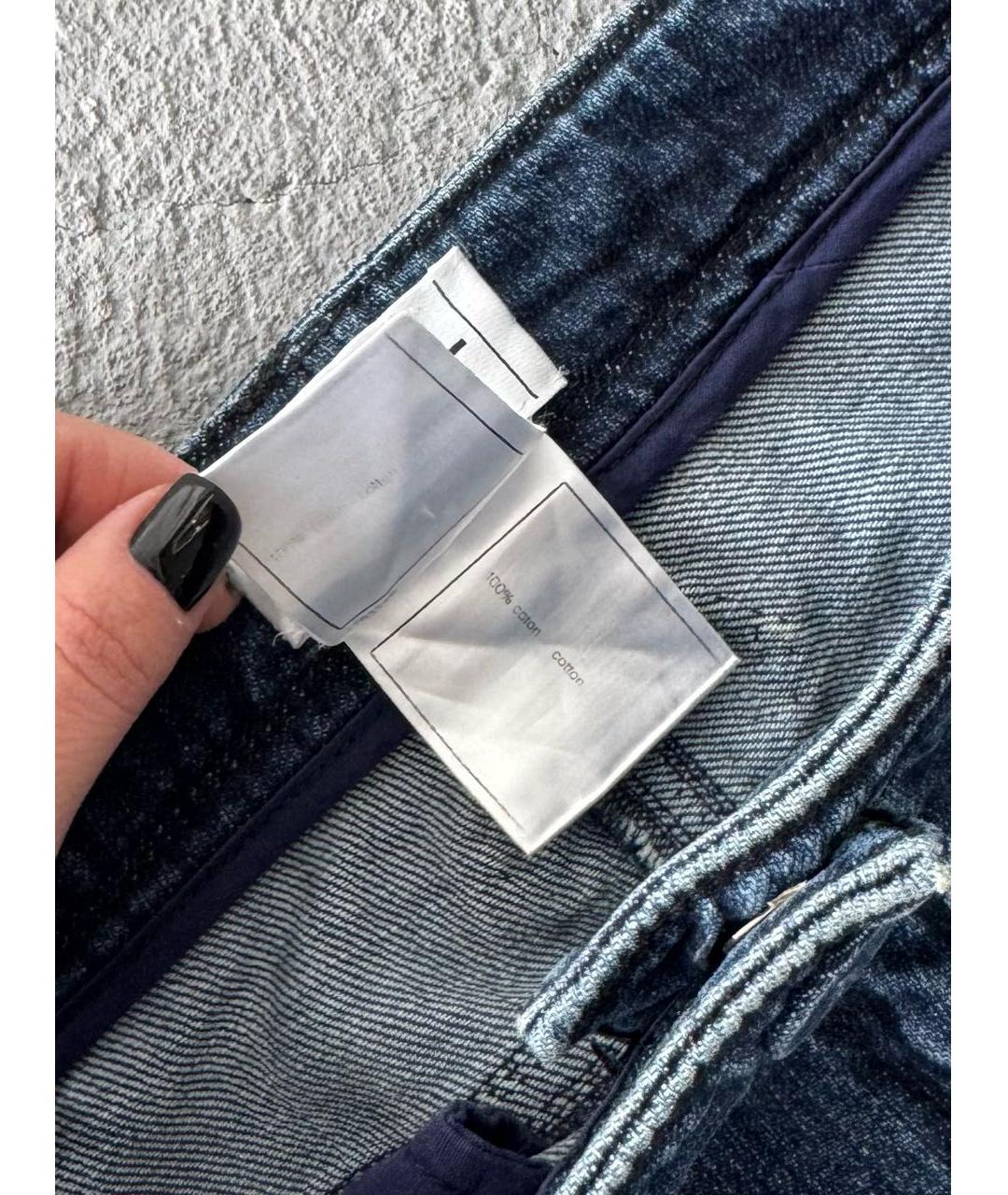 CHANEL Темно-синие хлопковые джинсы клеш, фото 8