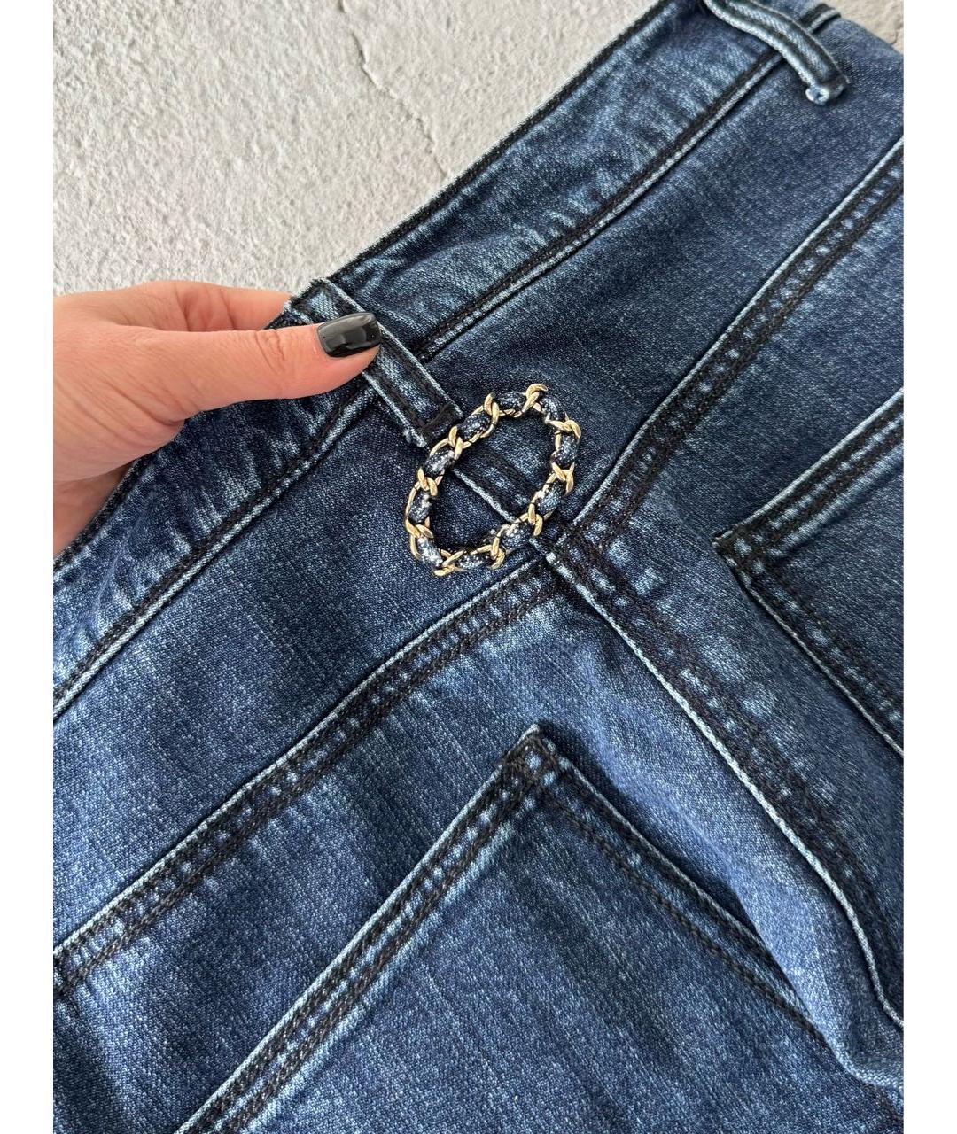 CHANEL Темно-синие хлопковые джинсы клеш, фото 6