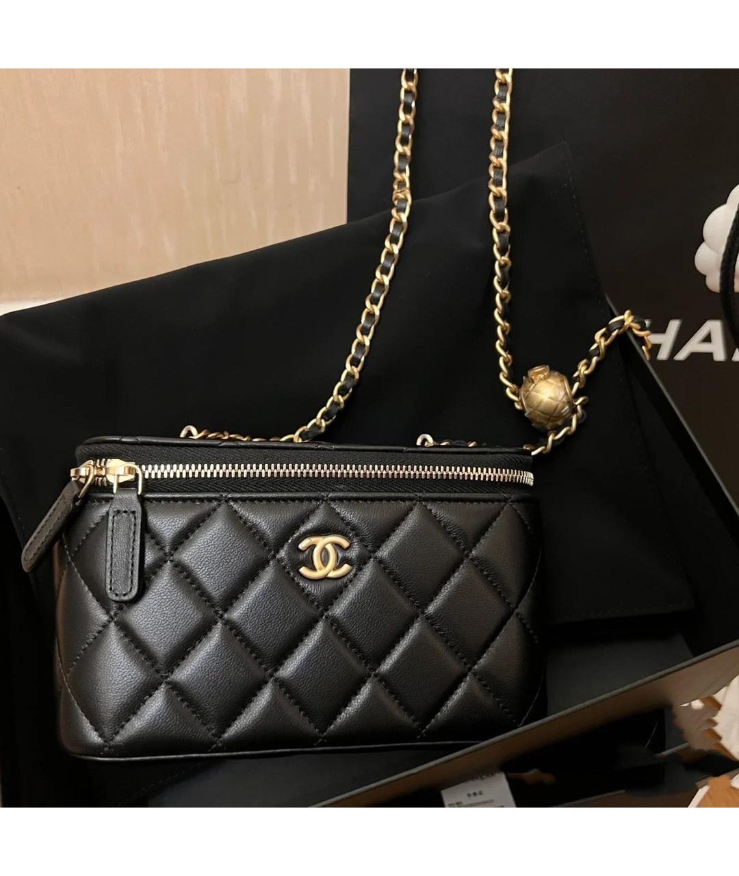 CHANEL Черная кожаная сумка через плечо, фото 4