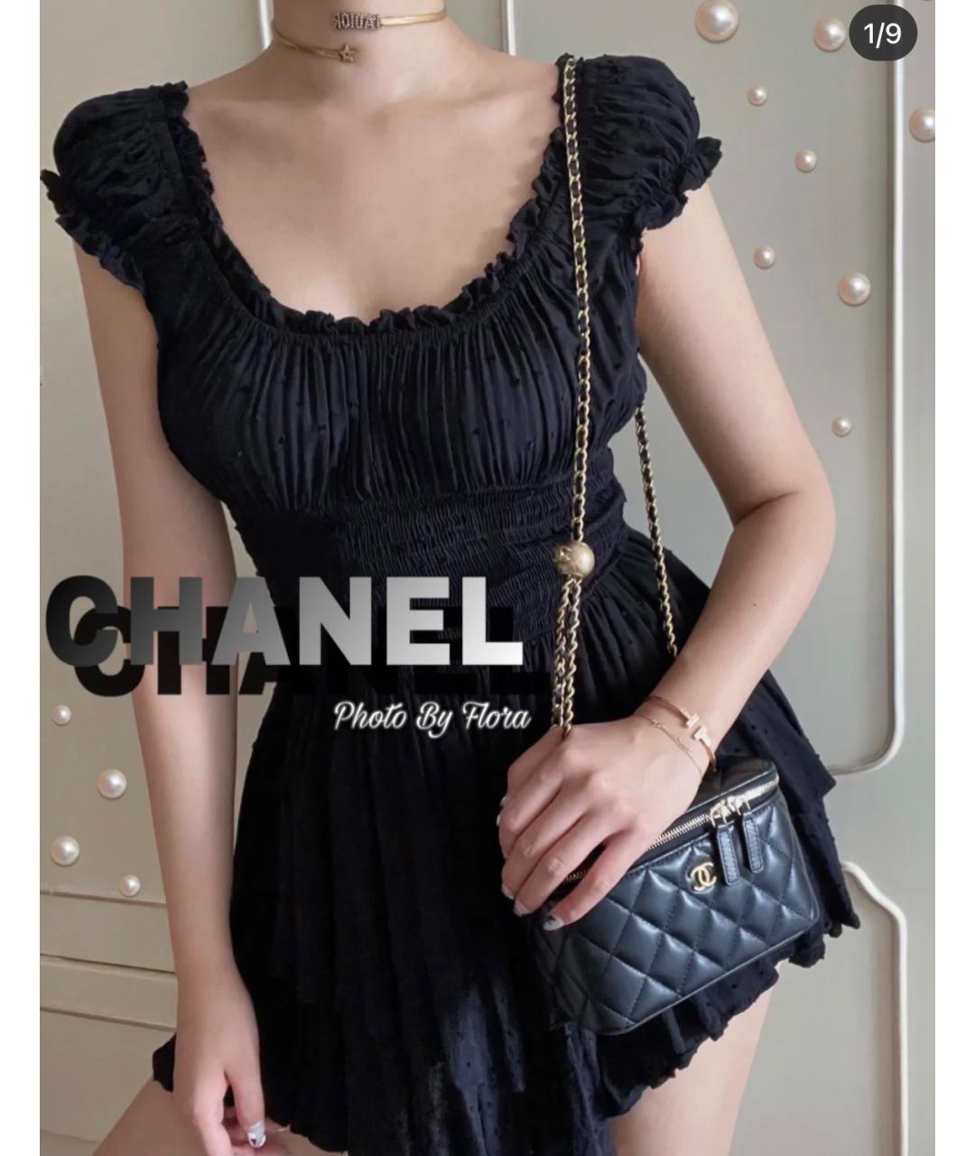 CHANEL Черная кожаная сумка через плечо, фото 3