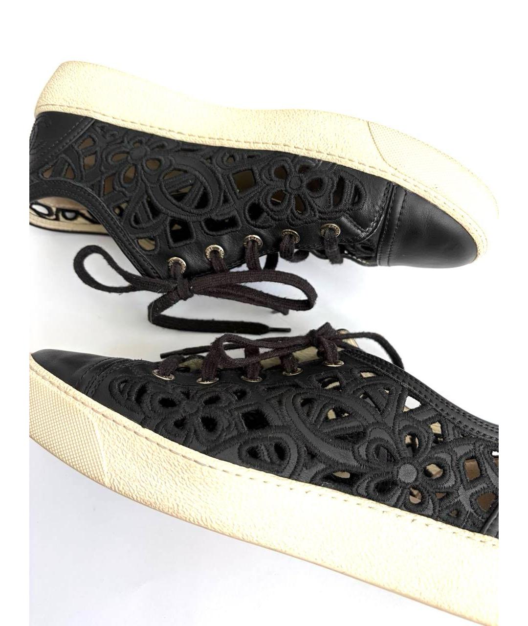 CHANEL Черные кожаные кеды, фото 5