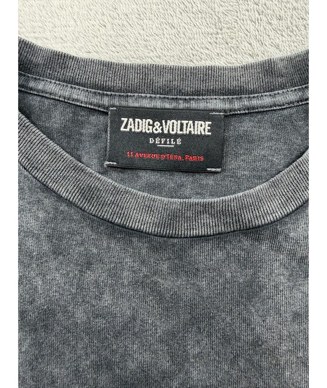 ZADIG & VOLTAIRE Серая хлопковая футболка, фото 6