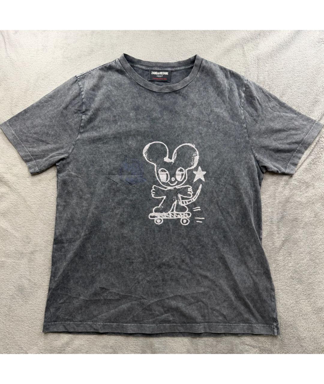ZADIG & VOLTAIRE Серая хлопковая футболка, фото 8
