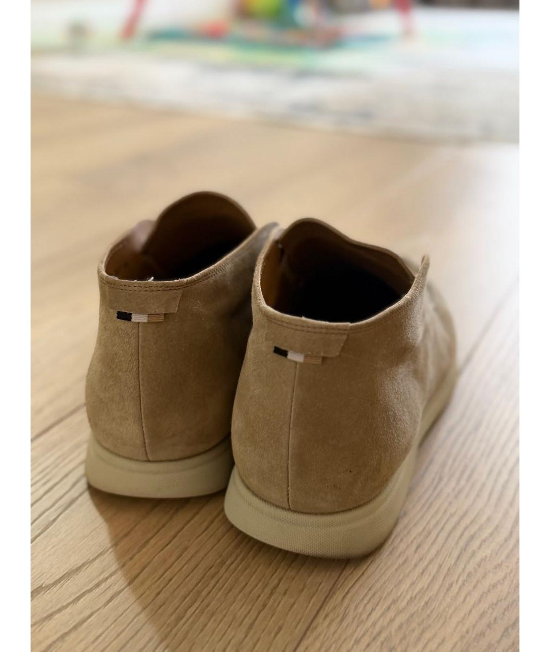 HUGO BOSS Бежевые замшевые лоферы, фото 4