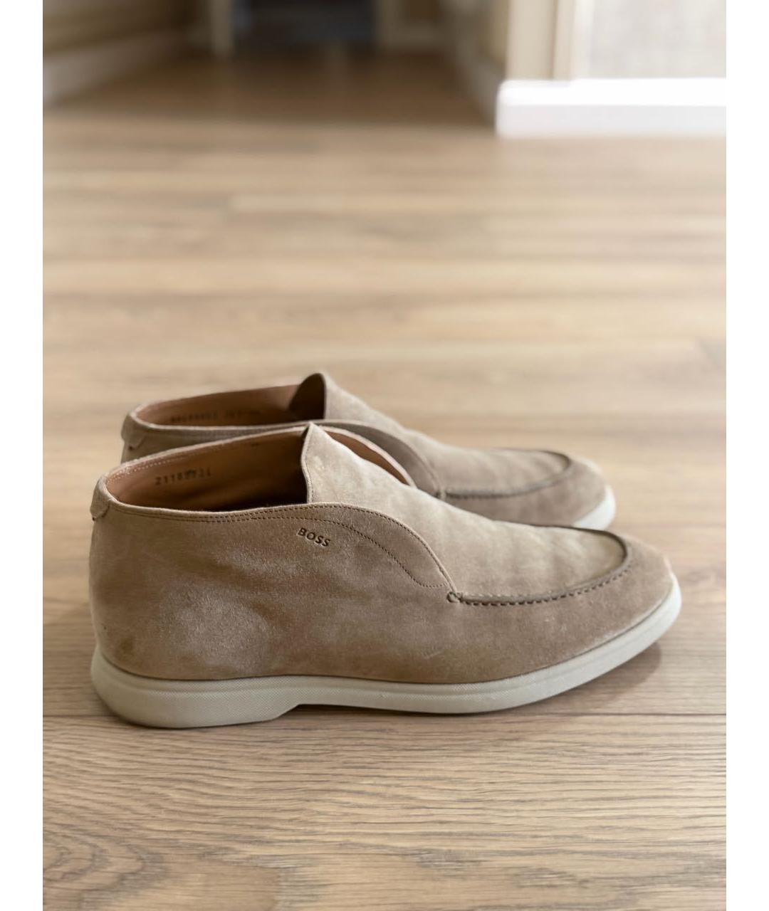HUGO BOSS Бежевые замшевые лоферы, фото 5