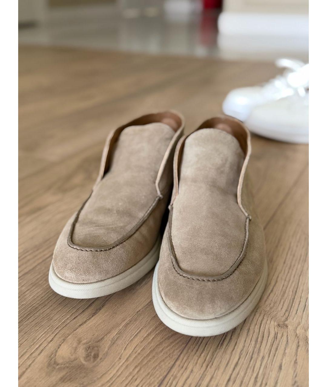 HUGO BOSS Бежевые замшевые лоферы, фото 2