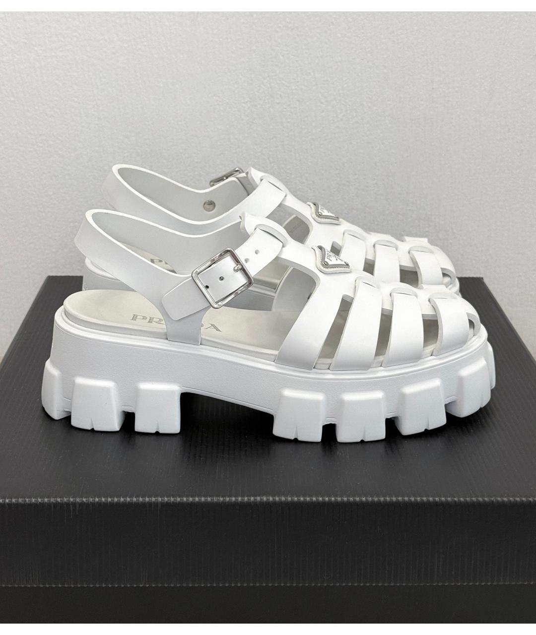 PRADA Белые сандалии, фото 6