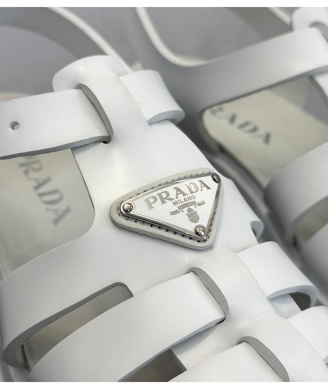 PRADA Белые сандалии, фото 4