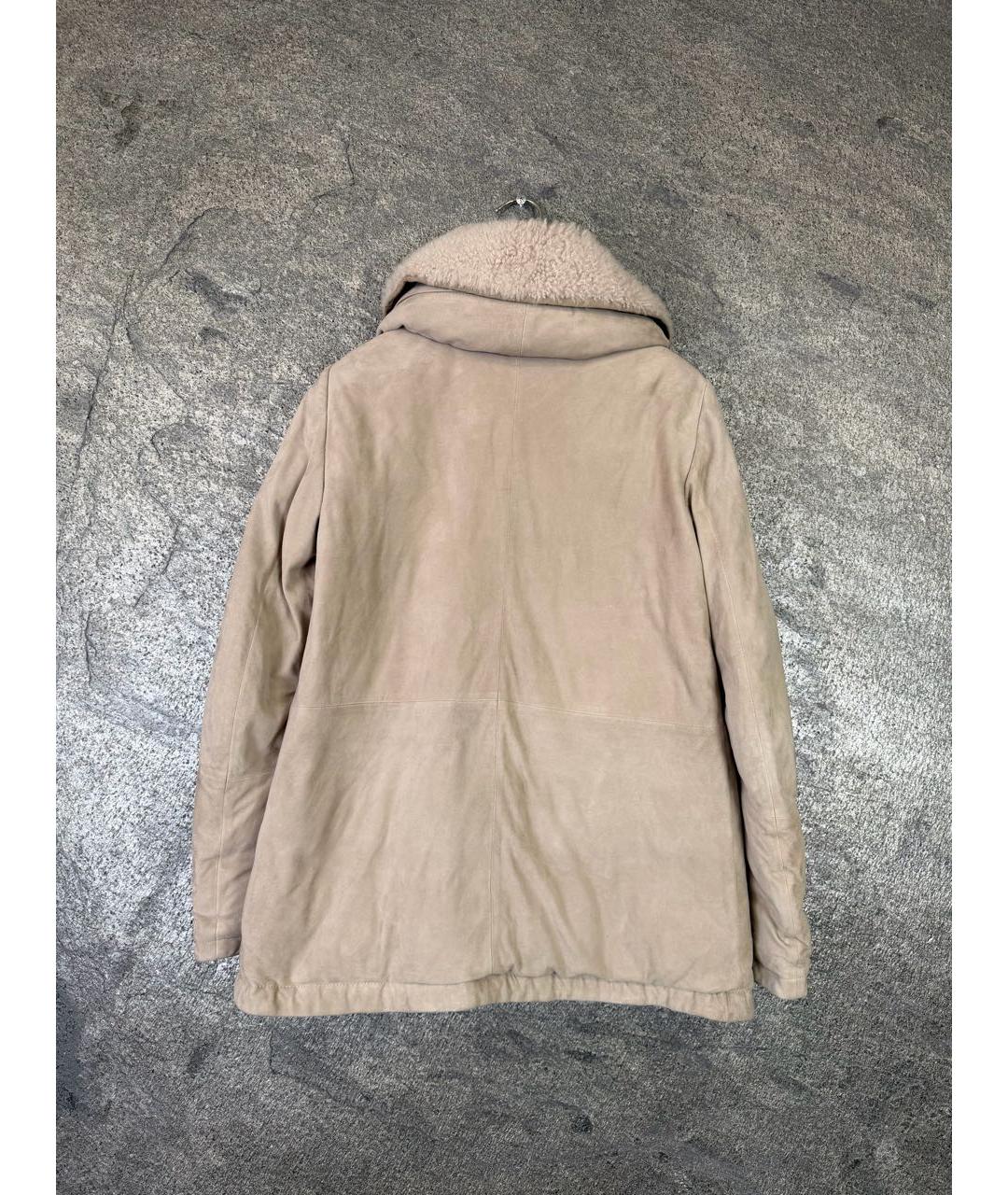BRUNELLO CUCINELLI Бежевый замшевый пуховик, фото 2