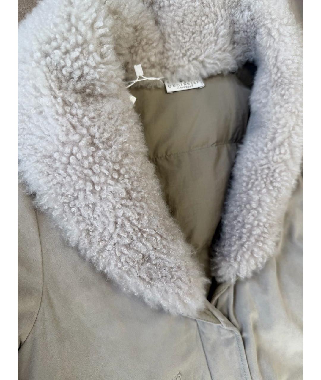 BRUNELLO CUCINELLI Бежевый замшевый пуховик, фото 4