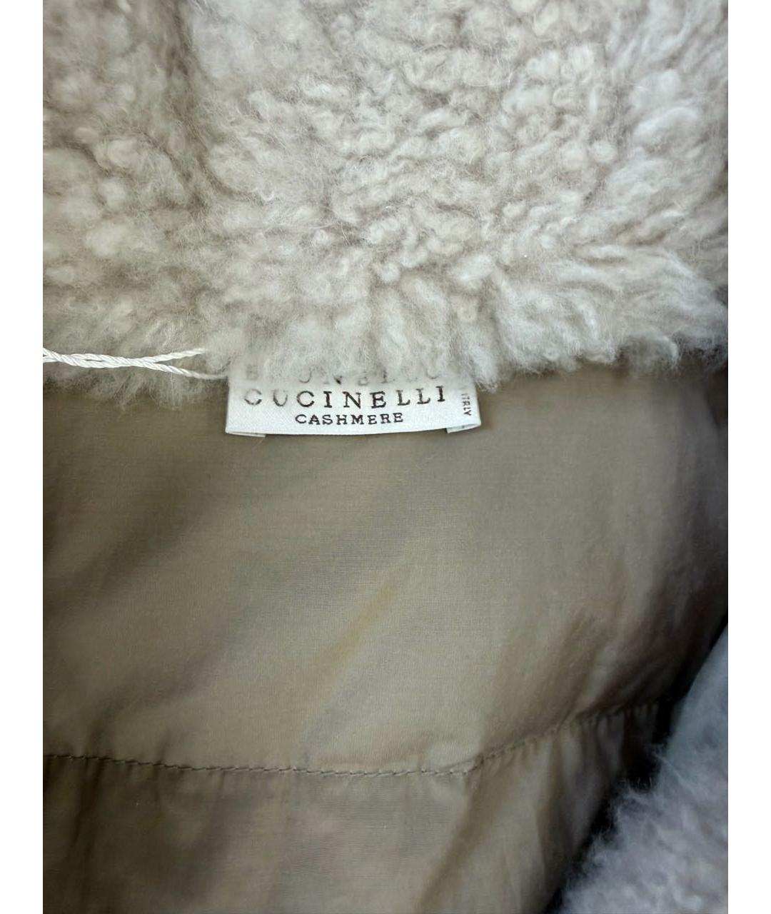 BRUNELLO CUCINELLI Бежевый замшевый пуховик, фото 3