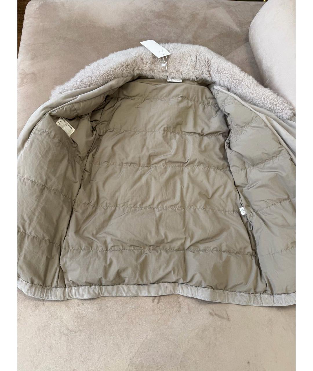 BRUNELLO CUCINELLI Бежевый замшевый пуховик, фото 8