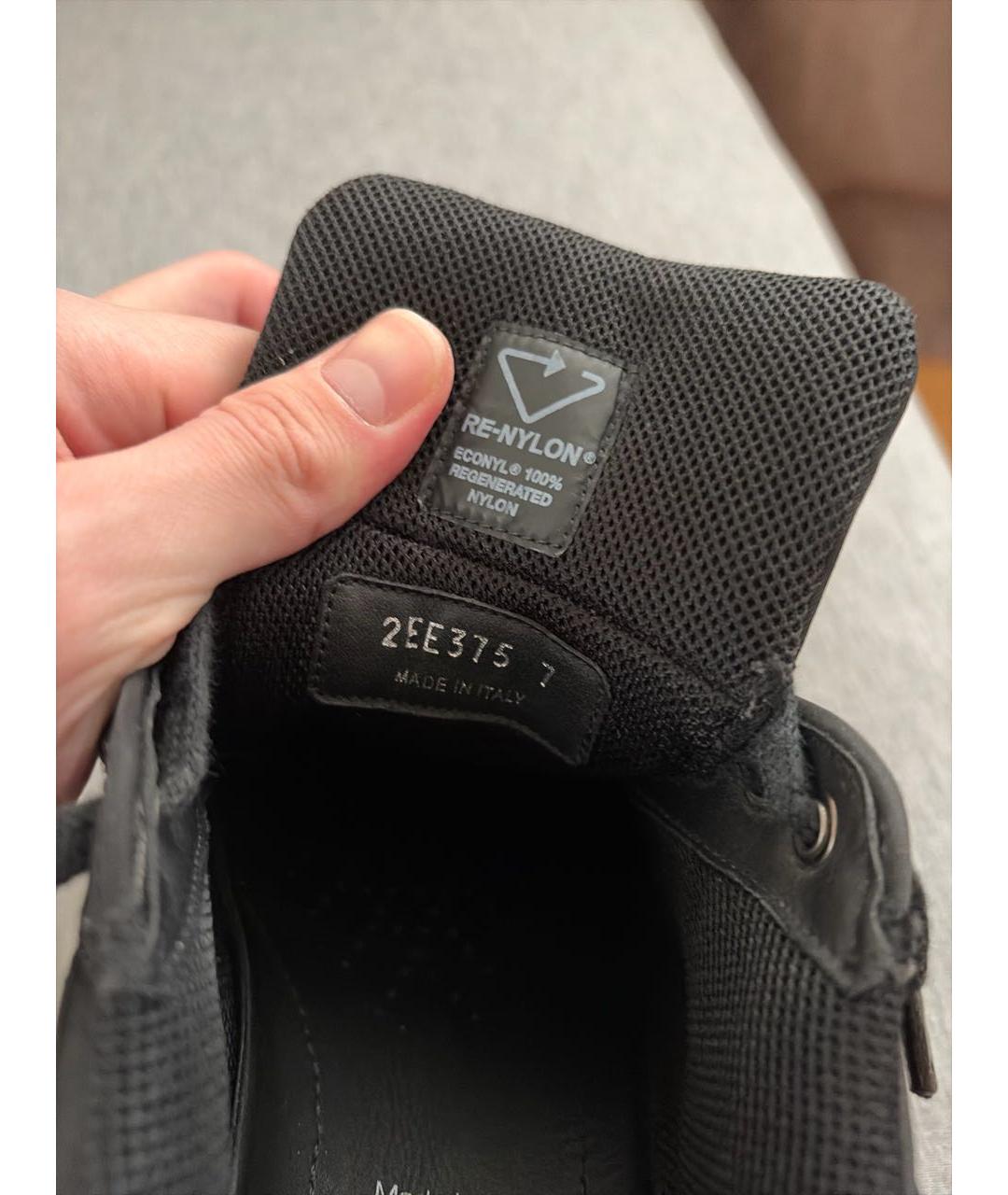 PRADA Черные низкие кроссовки / кеды, фото 7