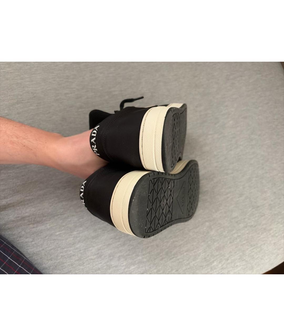 PRADA Черные низкие кроссовки / кеды, фото 6