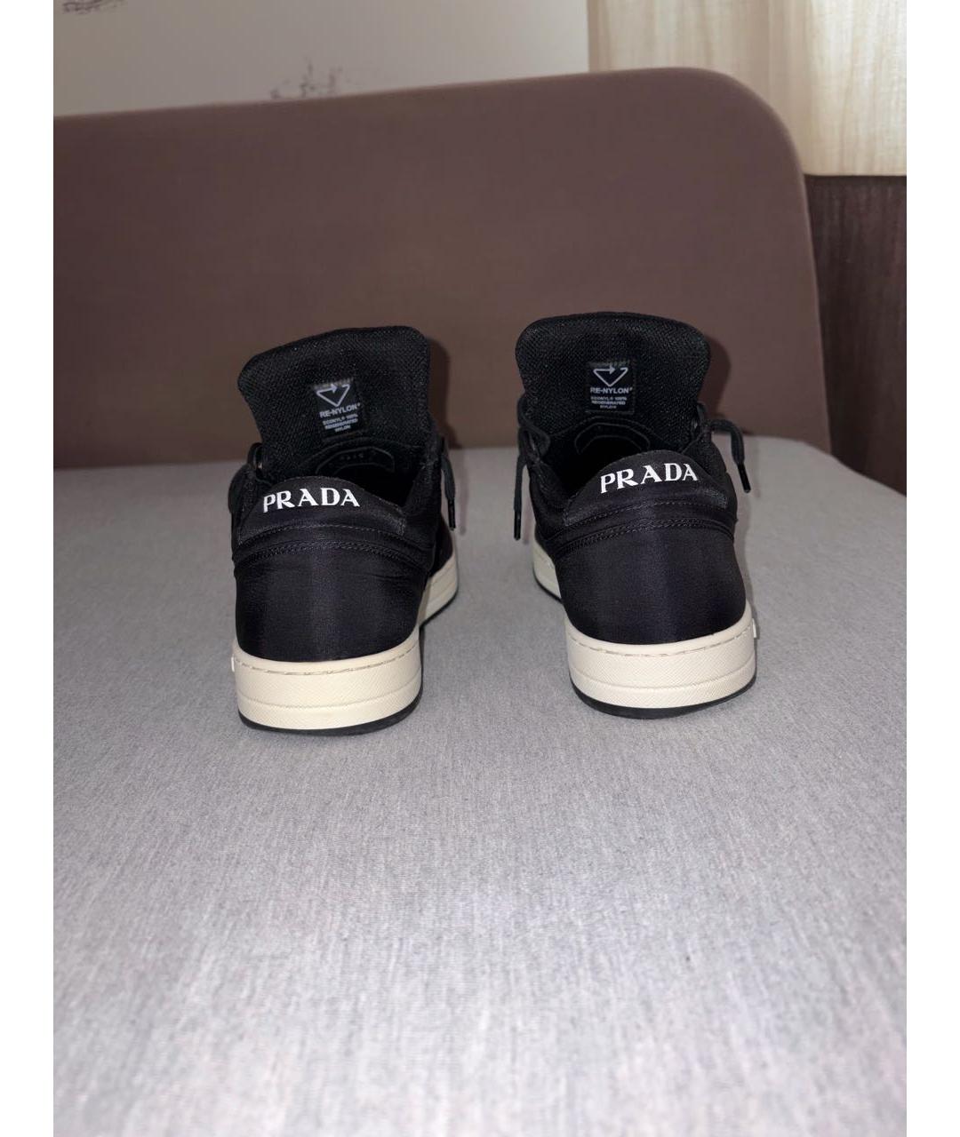 PRADA Черные низкие кроссовки / кеды, фото 4