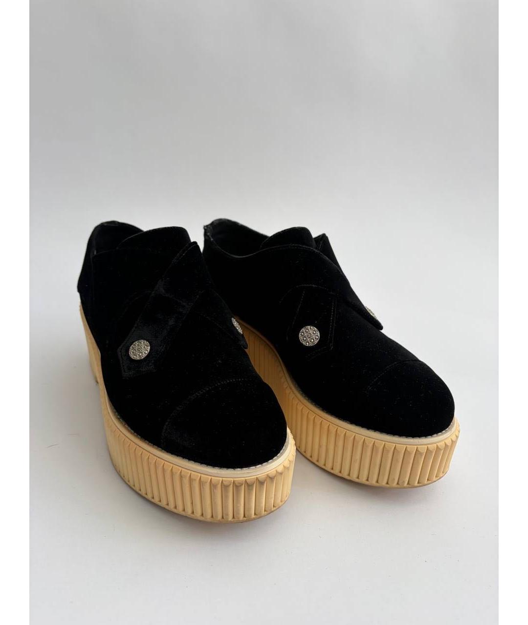 CHANEL Черные бархатные ботинки, фото 6