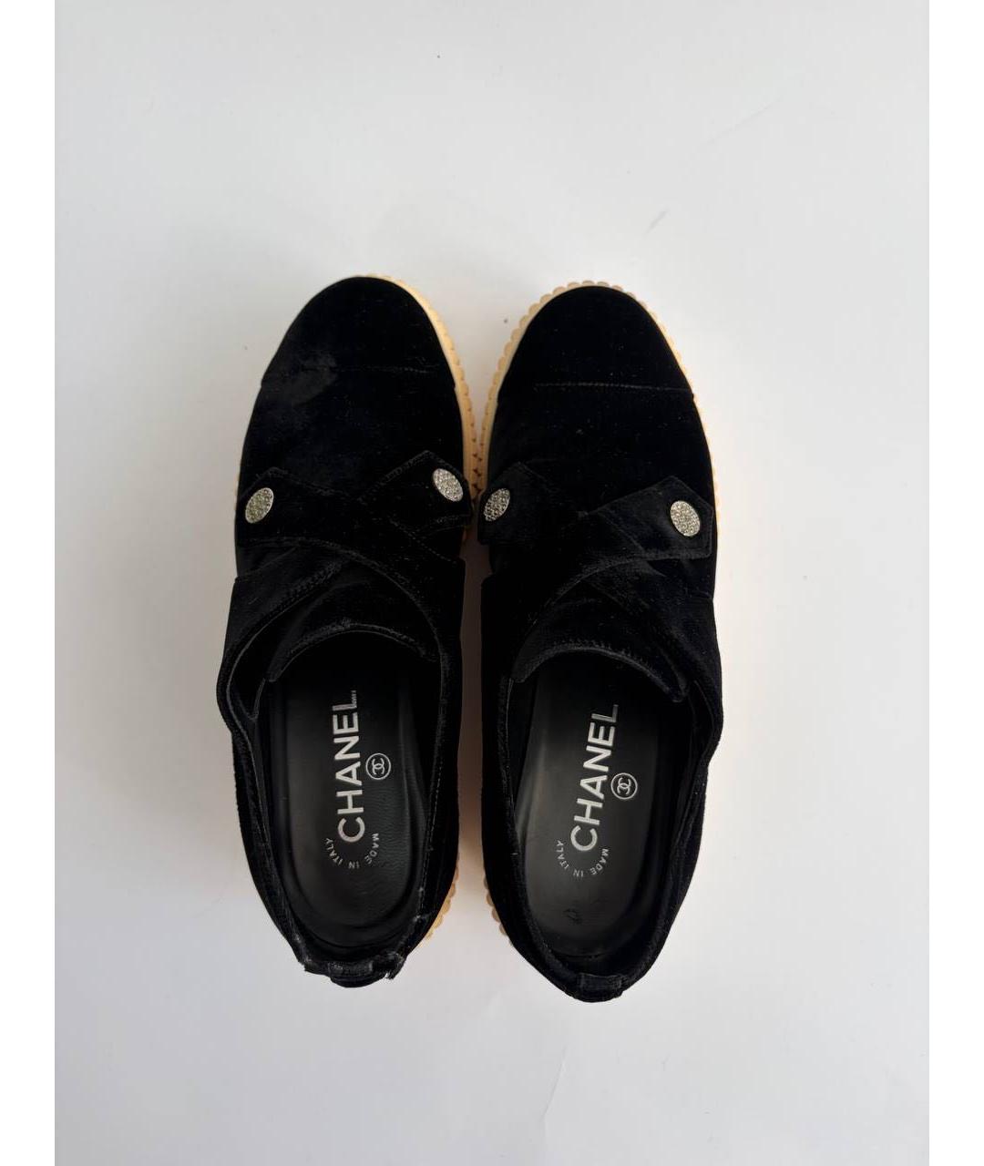 CHANEL Черные бархатные ботинки, фото 3