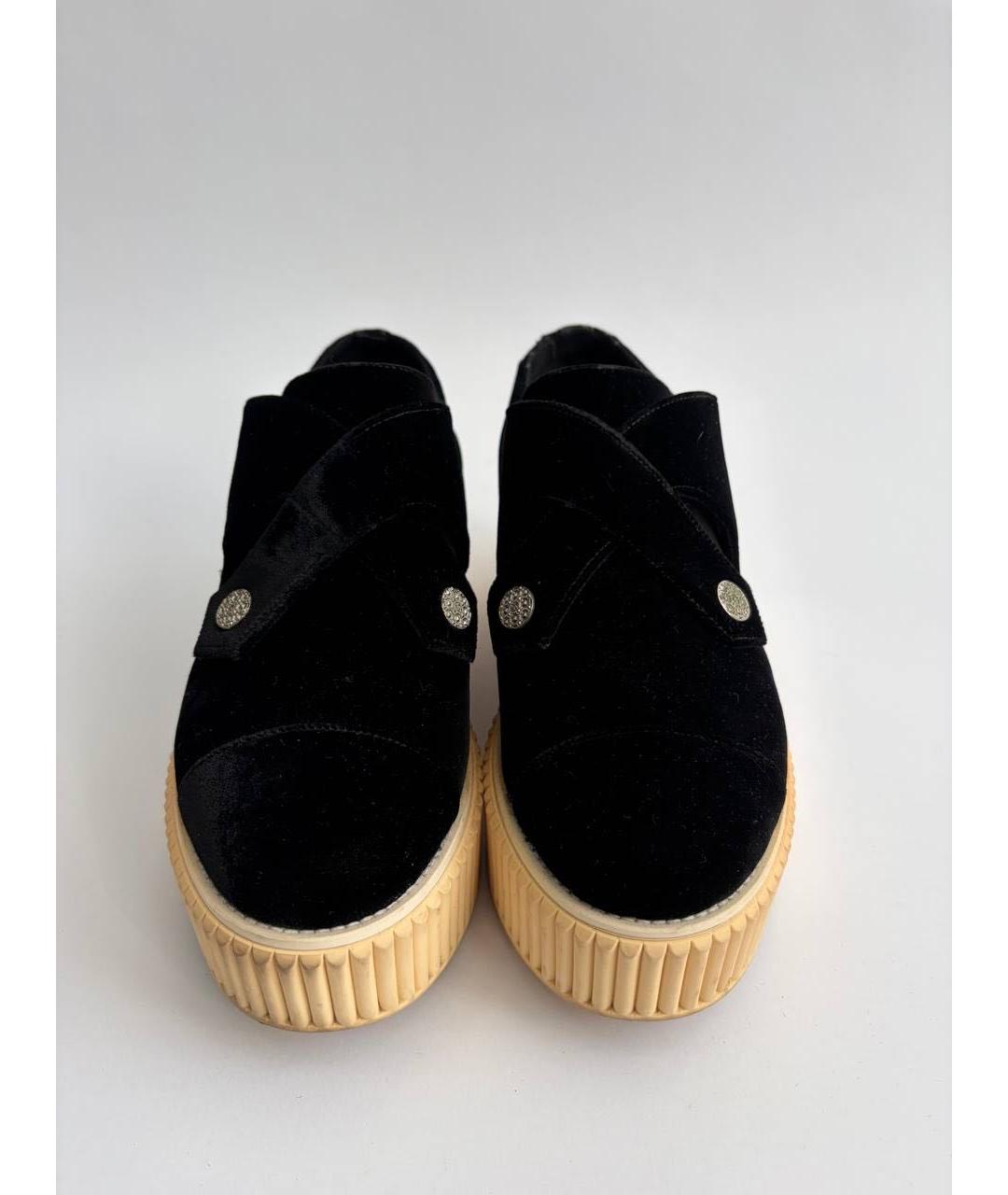 CHANEL Черные бархатные ботинки, фото 2