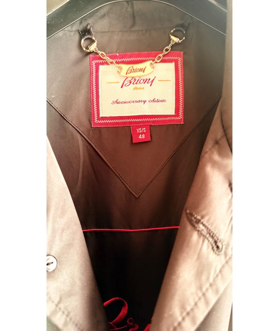 BRIONI Коричневый хлопковый тренч / плащ, фото 4