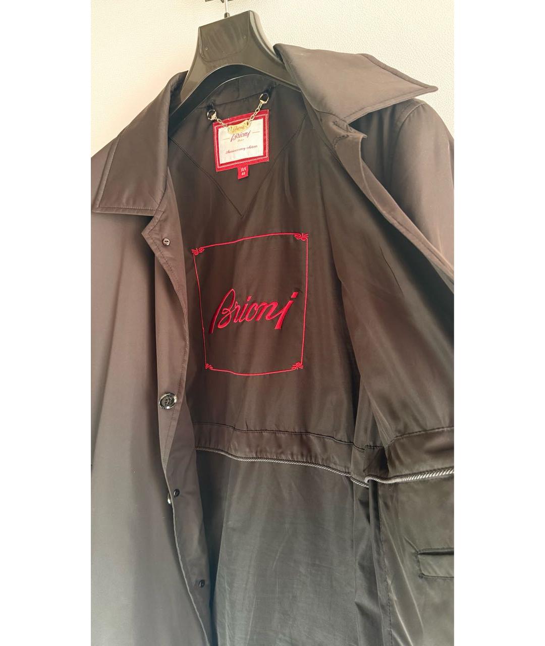 BRIONI Коричневый хлопковый тренч / плащ, фото 3